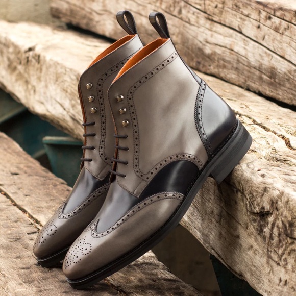 EUC Ginanni Two Tone Brogue Leather Boots - 10 - Picture 9 of 9